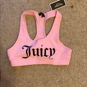 Juicy Couture Pink Graphic Sports Bra Top NWT Med